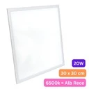 [LBZ-00003] Panou LED 30x30 cm, 20W, Lumina Rece 6500K, Model Eco, Rama Argintie, Ideal pentru Tavan Fals, Incastrat