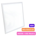 Panou LED 60x60 cm, 48W, Lumina Neutra 4500K, Model Premium, Rama Alba, Ideal pentru Tavane False