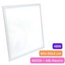 Panou LED 60x60 cm, 48W, Lumina Neutra 4500K, Model Premium, Rama Alba, Ideal pentru Tavane False