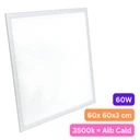 [LBZ-00010] Panou LED 60x60 cm, 60W, Lumina Calda 3500K, Model Eco, Rama Argintie, Ideal pentru Tavan Casetat, Incastrat