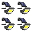 [COMBO-00177] Set 4 Lampi Solare cu 100 LED-uri COB, Senzor de Miscare, Montaj pe Perete, 3 Moduri de Iluminare, Lumina Alb Rece, IP65, Negre