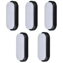 [COMBO-00135] Set 5 Aplice LED 12W Oval pentru Exterior, 4000K, Negru