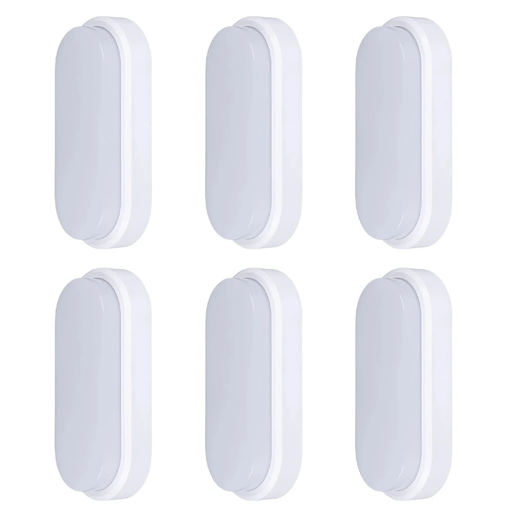 [COMBO-00221] Set 6 Aplice LED 12W Oval pentru Exterior, 6500K, Alb
