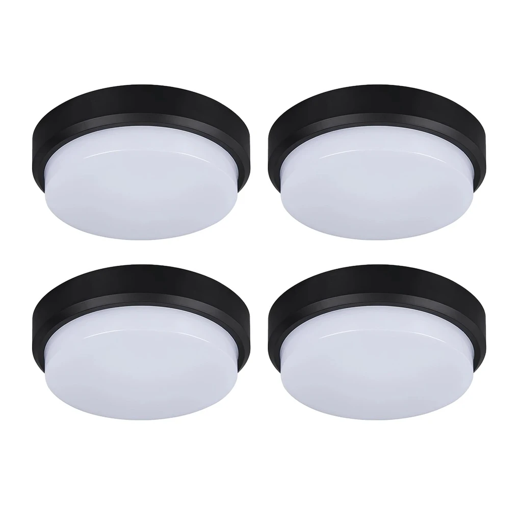 [COMBO-00225] Set 4 Aplice LED 30W Rotunde pentru Exterior, 4000K, Negru