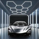 [LBZ-00191] Set 8 Hexagoane LED Honeycomb 245W, 6500K lumină alb rece, 29400 lumeni, structură premium din aluminiu, 236 x 245 cm