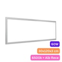Panou LED 30x120 cm, 60W, Lumina Rece 6500K, Model Eco, Rama Alba, Ideal pentru Tavane False