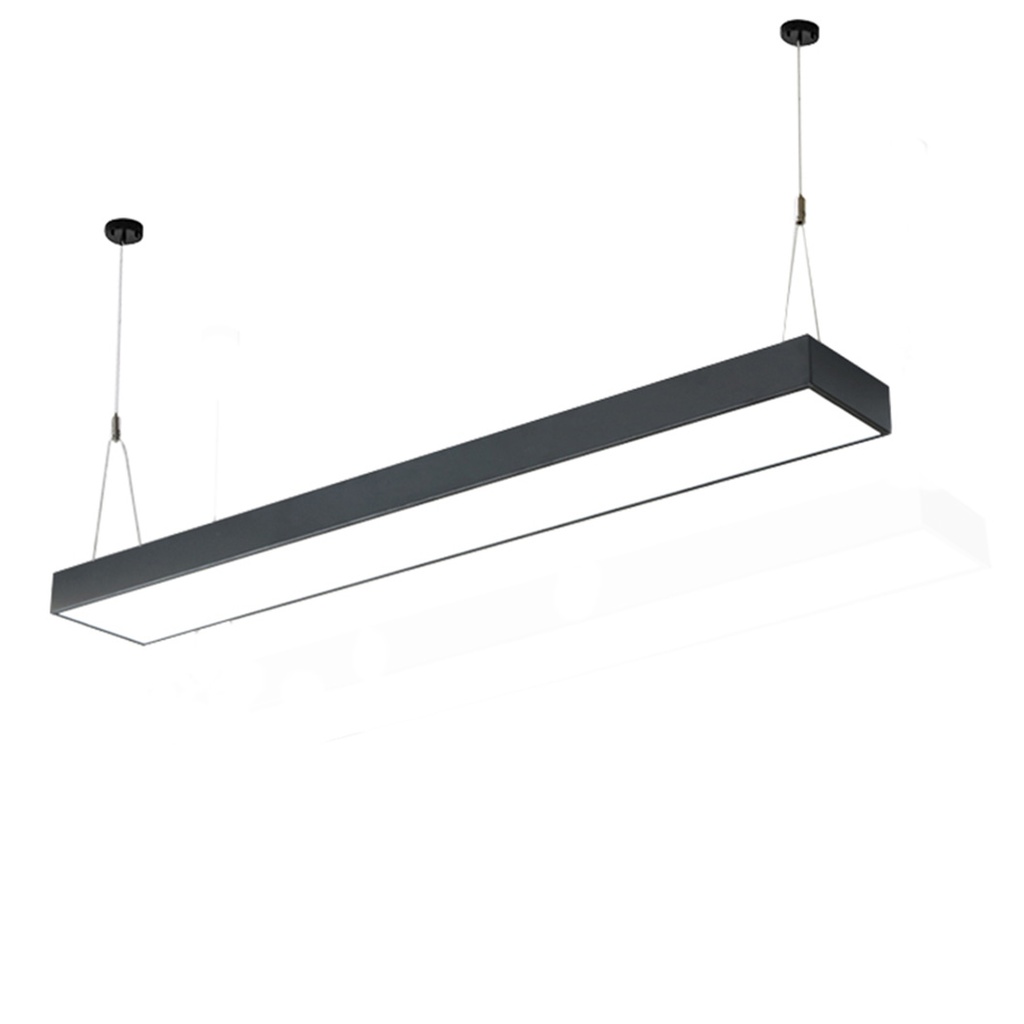 Corp Iluminat LED Suspendat 48W, 120x20cm, Negru, Lumina Rece 6500K, Design Premium, Modular