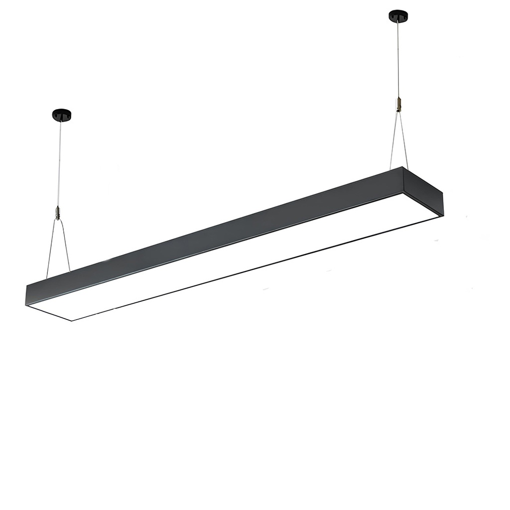 Corp Iluminat LED Suspendat 80W, 120x20cm, Negru, Lumina Rece 6500K, Design Premium, Modular