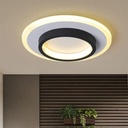 Lustra LED 20W - 2 Cercuri, 3 trepte de culoare (Alb Rece, Neutru, Cald), Design Modern, 24x10x6 cm, Alb-Negru