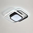Lustra LED 20W - 3 Patrate, 3 trepte de culoare (Alb Rece, Neutru, Cald), Design Modern, 25x17x6 cm, Negru