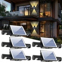Set 5 Lampi de Perete Solare cu 3 LED-uri, IP65, Alb Cald/Lumina Aurie