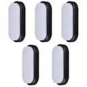 Set 5 Aplice LED 12W Oval pentru Exterior, 4000K, Negru