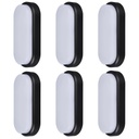 Set 6 Aplice LED 12W Oval pentru Exterior, 3000K, Negru