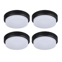 Set 4 Aplice LED 30W Rotunde pentru Exterior, 3000K, Negru