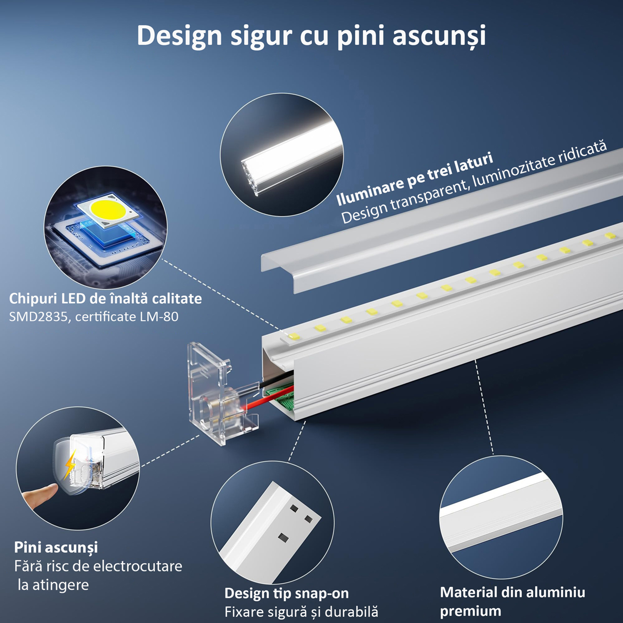 Set 8 Hexagoane LED Honeycomb 245W, 6500K lumină alb rece, 29400 lumeni, structură premium din aluminiu, 236 x 245 cm
