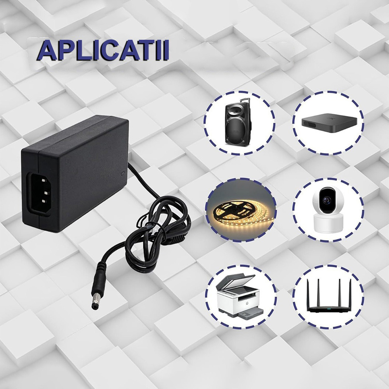 Alimentatoare LBZ-00456 02 Alimentator Stabilizat 12V 8A 96W, Intrare 220V, Ieșire 12V DC