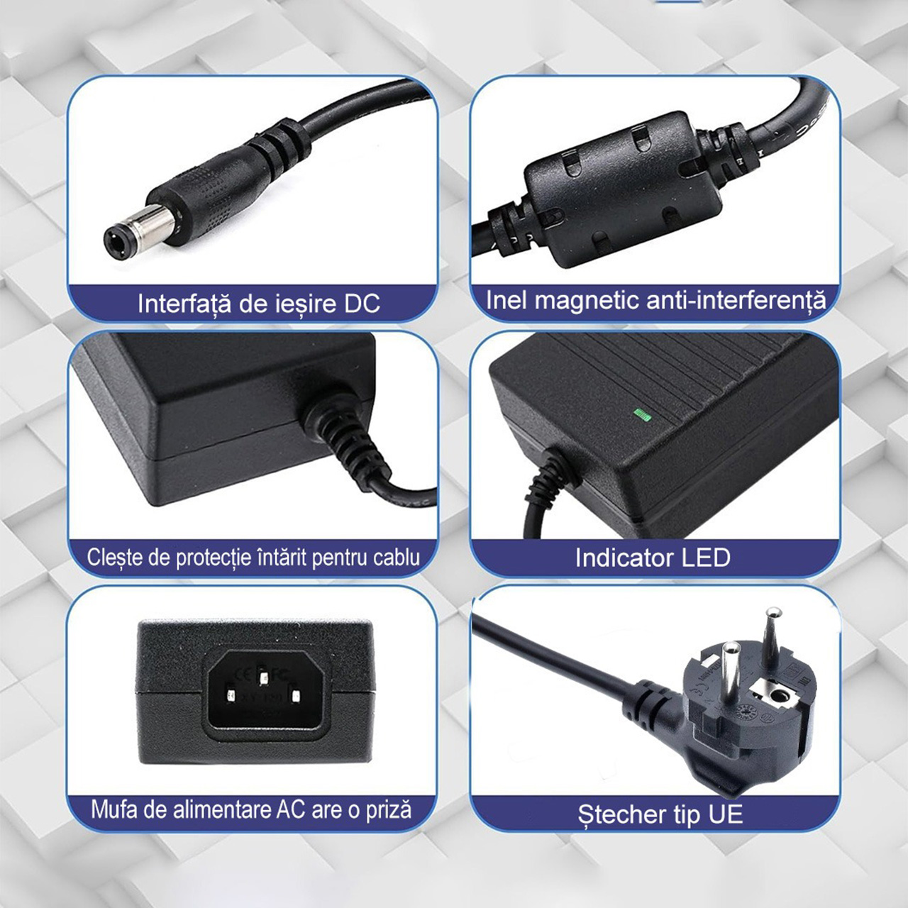 Alimentatoare LBZ-00456 03 Alimentator Stabilizat 12V 8A 96W, Intrare 220V, Ieșire 12V DC