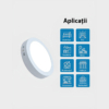 Aplice LED LBZ-00054 03 Plafonieră LED rotundă aplicată 18W, 21cm, lumină calda 3500K, albă