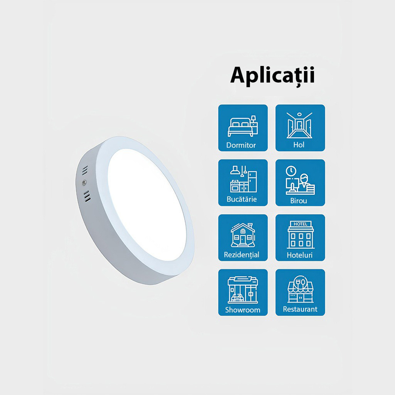 Aplice LED LBZ-00054 03 Plafonieră LED rotundă aplicată 18W, 21cm, lumină calda 3500K, albă