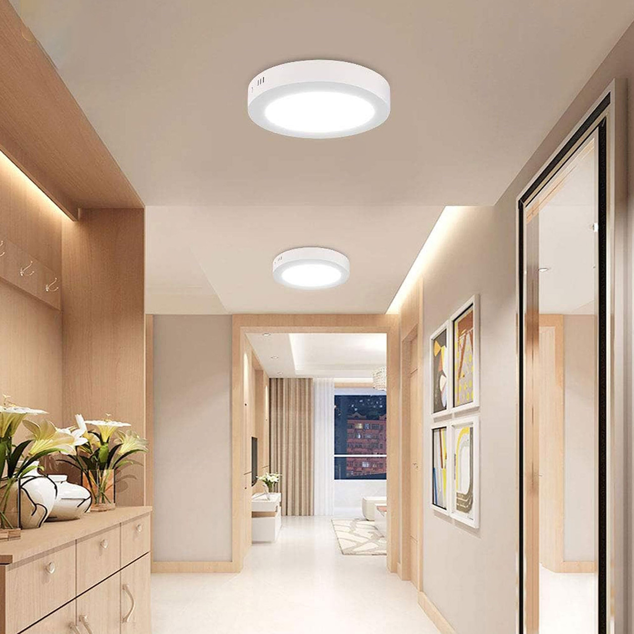 Aplice LED LBZ-00054 05 Plafonieră LED rotundă aplicată 18W, 21cm, lumină calda 3500K, albă