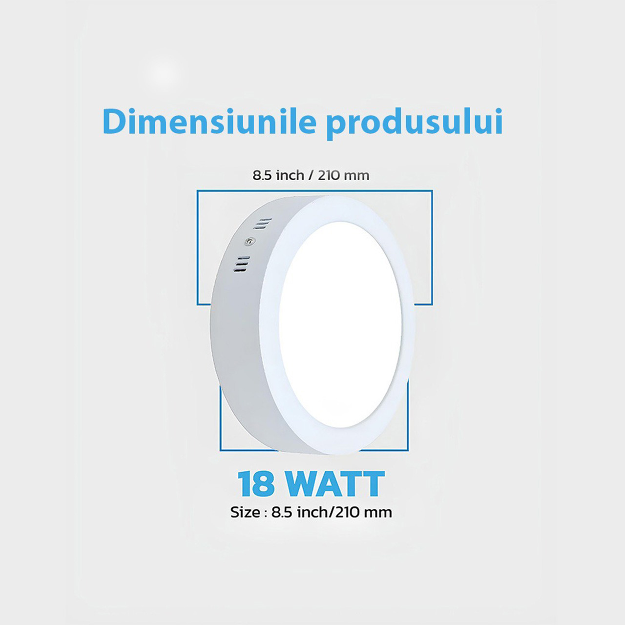 Aplice LED LBZ-00056 02 Plafonieră LED rotundă aplicată 18W, 21cm, lumină calda 3500K, albă