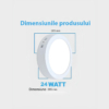 Plafonieră LED rotundă aplicată 24W, 28.5cm, lumină calda 3500K, albă