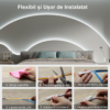 Benzi LED LBZ-00472 05 Banda LED COB 12V, 528 LED/m, Lumina Alb-Rece, Exterior IP65, 10mm, Rola 5 metri