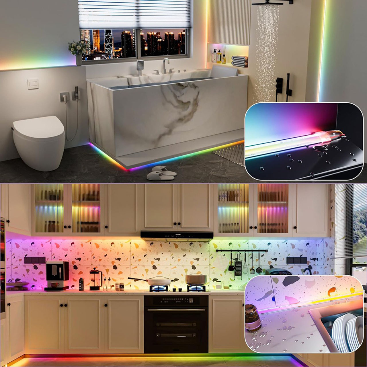 Banda LED COB 12V, RGB, COB 2880, 576 LED/m, Interior IP20, 10mm, Rola 5 metri