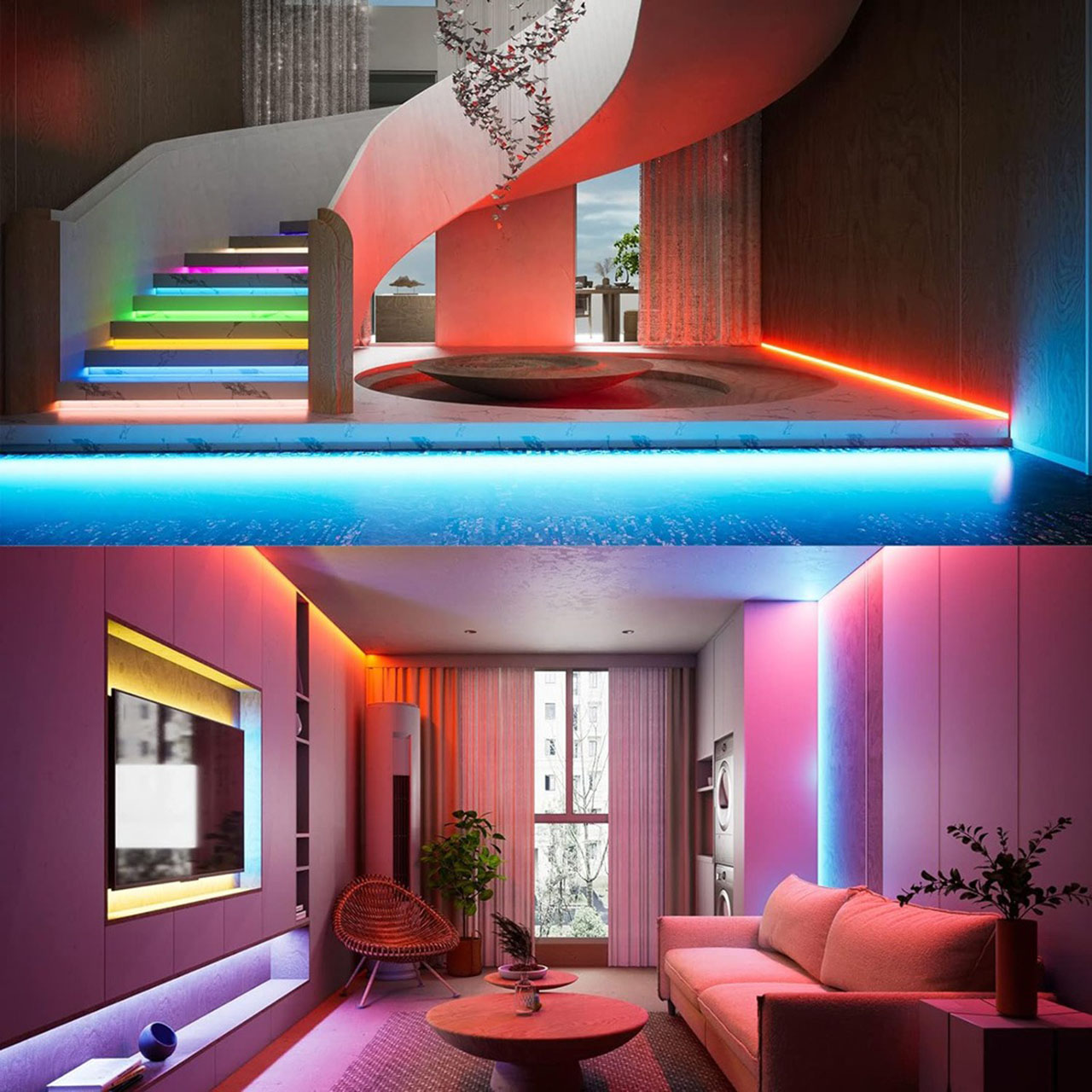 Banda LED COB 12V, RGB, COB 2880, 576 LED/m, Interior IP20, 10mm, Rola 5 metri