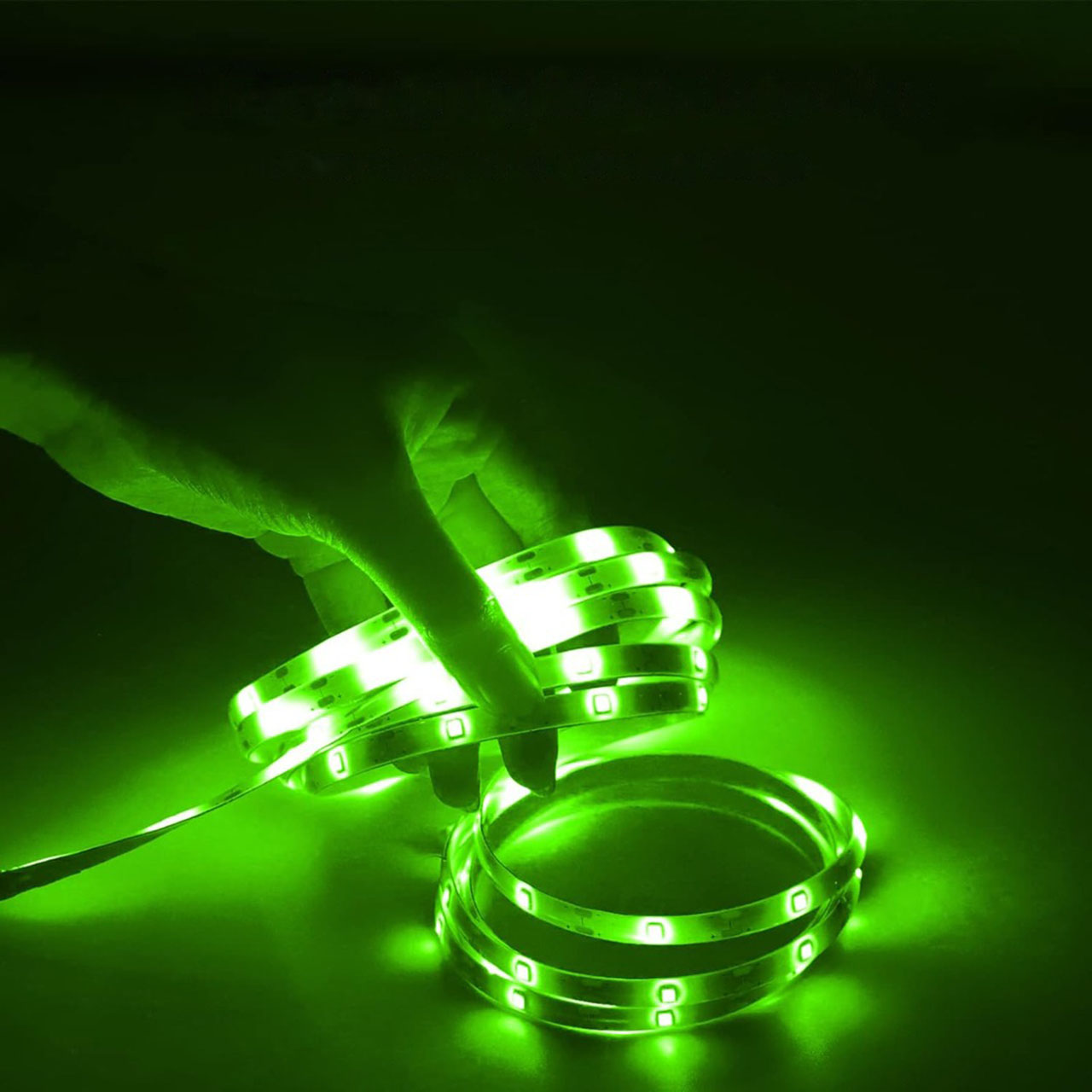 Benzi LED LBZ-00487 02 Banda LED 12V, 120 LED/m, SMD 2835, Lumina Verde, Interior IP20, 8mm, Rola 5 metri