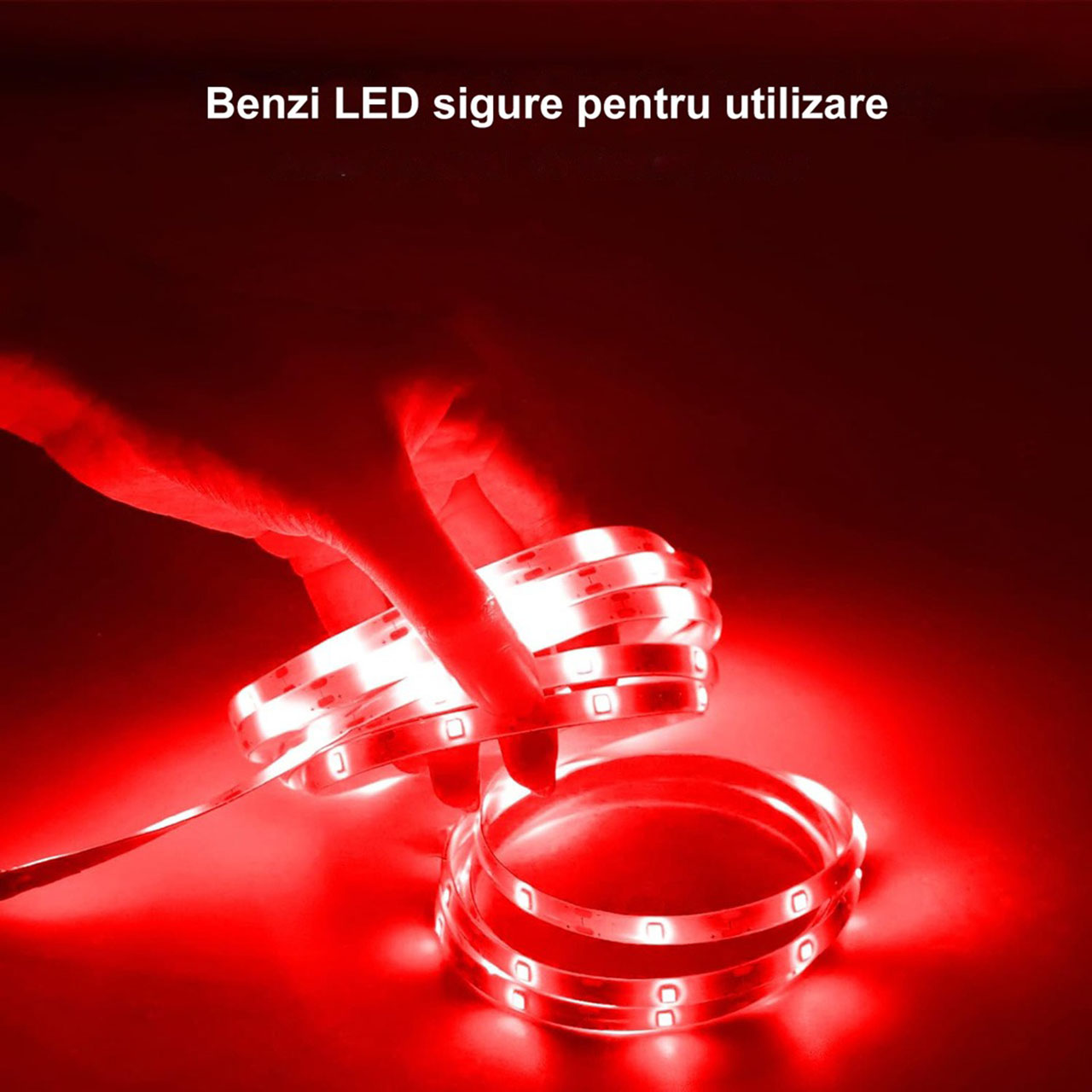 Benzi LED LBZ-00489 02 Banda LED 12V, 120 LED/m, SMD 2835, Lumina Rosie, Interior IP20, 8mm, Rola 5 metri