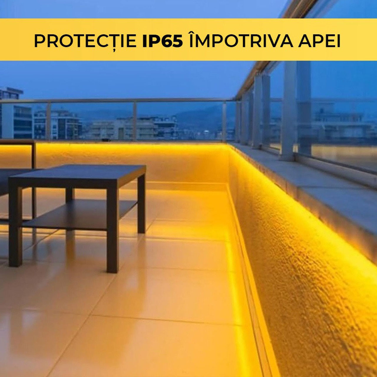 Banda LED 220V, 120 LED/m, SMD 2835, Lumina Alb-Calda, Exterior IP65, 10mm, Rola 100 metri