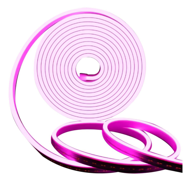 Bandă LED Neon Flex 12V, lumină mov, 8 mm, IP65, rolă 5 m