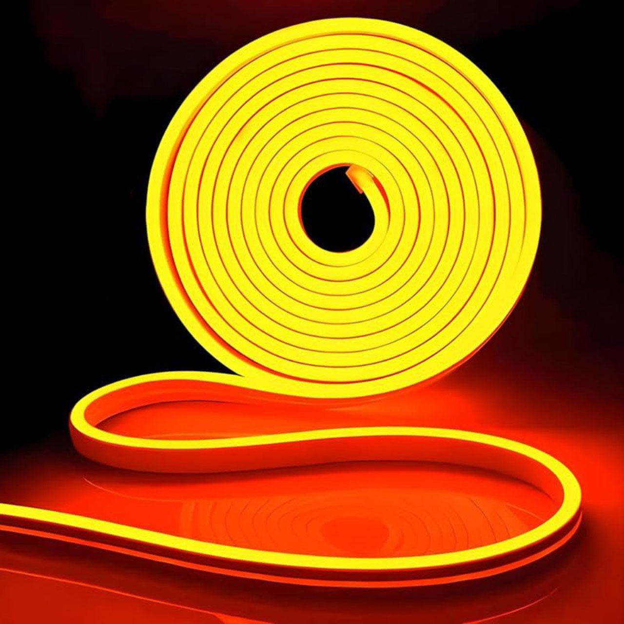 Benzi LED LBZ-00497 01 Banda LED Neon Flex 12V, Lumina Portocalie, Exterior IP65, 8mm, Rola de 5 metri