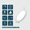 Spoturi LED LBZ-00102 02 Spot LED Încastrabil Rotund 9W, Alb, Lumină calda 3500K