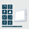 Spoturi LED LBZ-00117 2 Spot LED Încastrabil Pătrat 12W, Alb, Lumină Rece 6500K