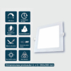 Spoturi LED LBZ-00120 2 Spot LED Încastrabil Pătrat 24W, Alb, Lumină calda 3500K