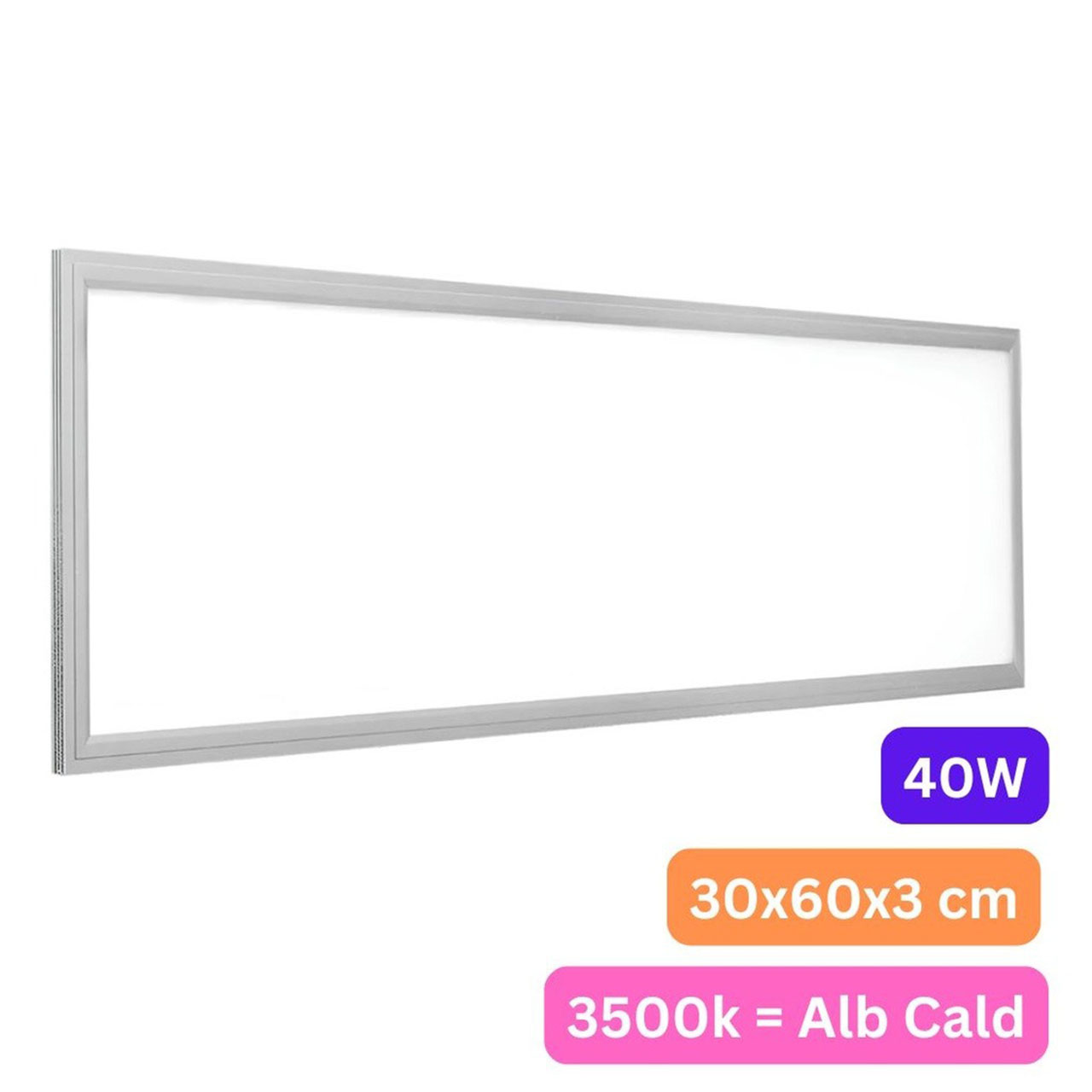 Panou LED LBZ-00026 Panou LED 30x60 cm, 40W, Lumină Caldă 3500K, Montaj Încastrat, pentru Tavan Fals