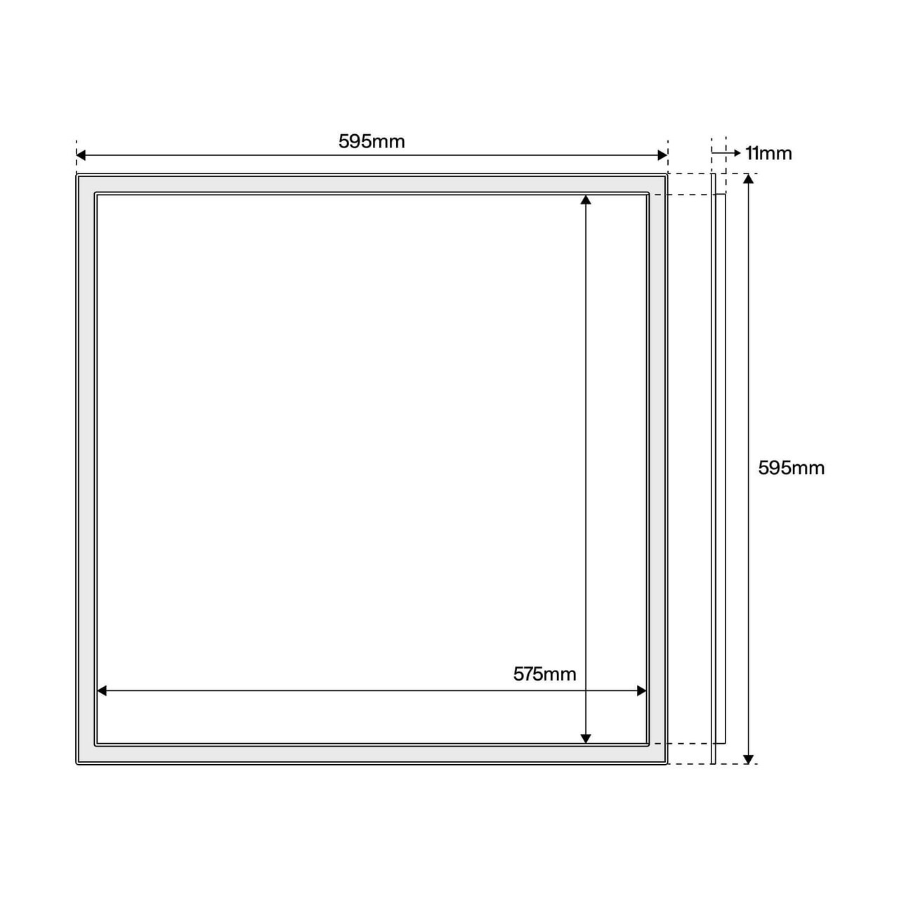 Panou LED LBZ-000599 02 Panou LED 60x60 cm (595x595 mm), 40W, Lumină Rece 6500K, Tip Ramă, 3200 lm, pentru Tavan Casetat, Montaj Încastrat
