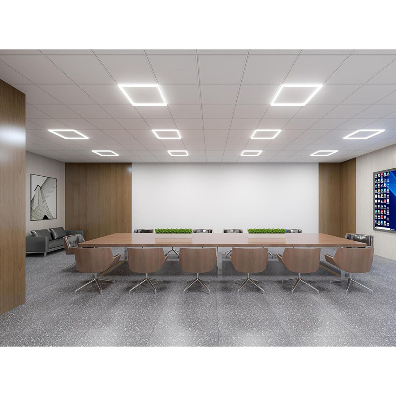 Panou LED LBZ-000599 03 Panou LED 60x60 cm (595x595 mm), 40W, Lumină Rece 6500K, Tip Ramă, 3200 lm, pentru Tavan Casetat, Montaj Încastrat