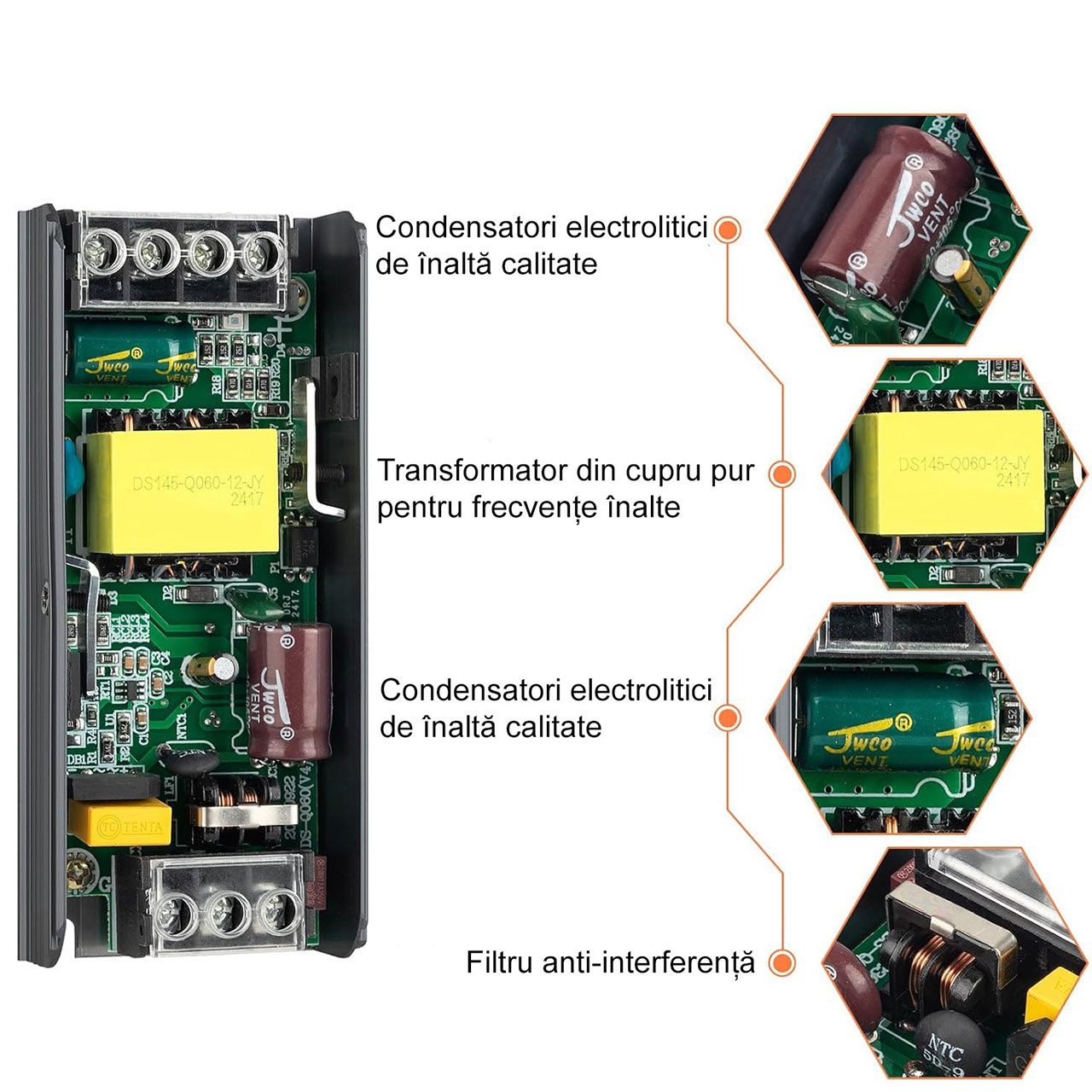 Sursă Alimentare Stabilizată 12V 16.6A 200W, Premium, Slim