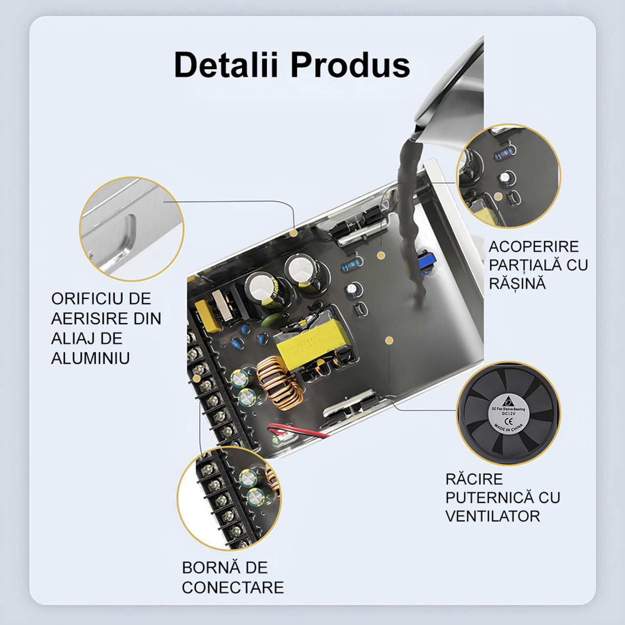 Sursa Alimentare LBZ-00435 02 Sursă de Alimentare 12V 58.3A 700W IP65, Rezistentă la Ploaie, Exterior