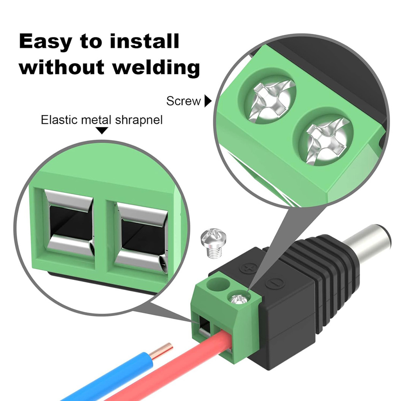 Accesorii Benzi LED LBZ-00537 04 Mufă DC mamă 2.1x5.5 mm cu regletă, conector alimentare pentru bandă LED