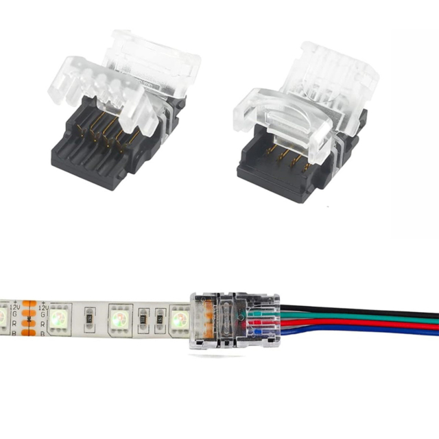 Accesorii Benzi LED LBZ-00541 01 Conector rapid pentru bandă LED RGB 10 mm, 4 pini, 4 fire