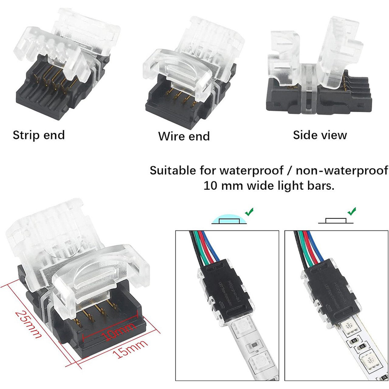 Accesorii Benzi LED LBZ-00541 02 Conector rapid pentru bandă LED RGB 10 mm, 4 pini, 4 fire