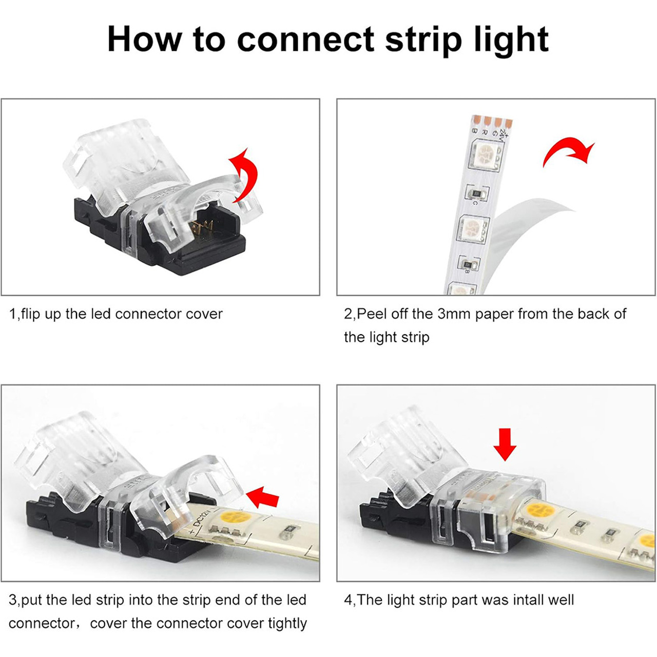 Accesorii Benzi LED LBZ-00541 05 Conector rapid pentru bandă LED RGB 10 mm, 4 pini, 4 fire