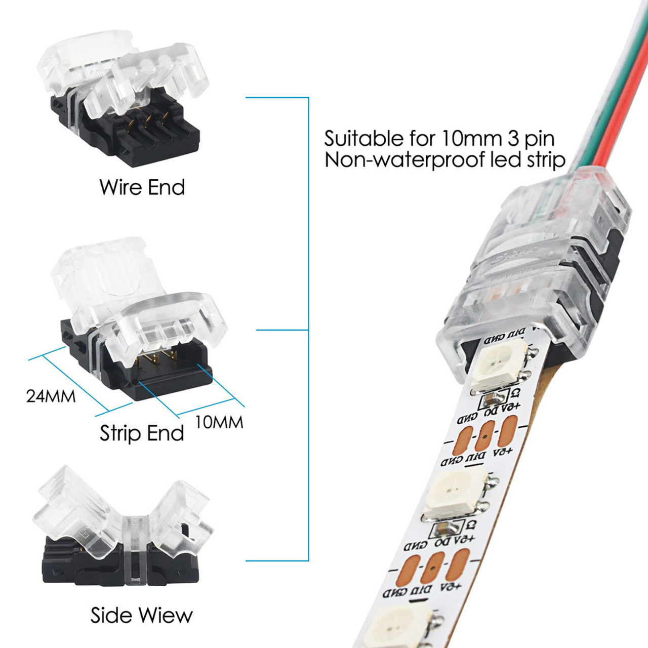 Accesorii Benzi LED LBZ-00544 05 Conector rapid pentru bandă LED CCT 10 mm, 3 pini, 3 fire