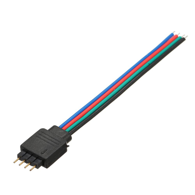 Conector alimentare pentru bandă LED RGB, 4 pini, 4 fire