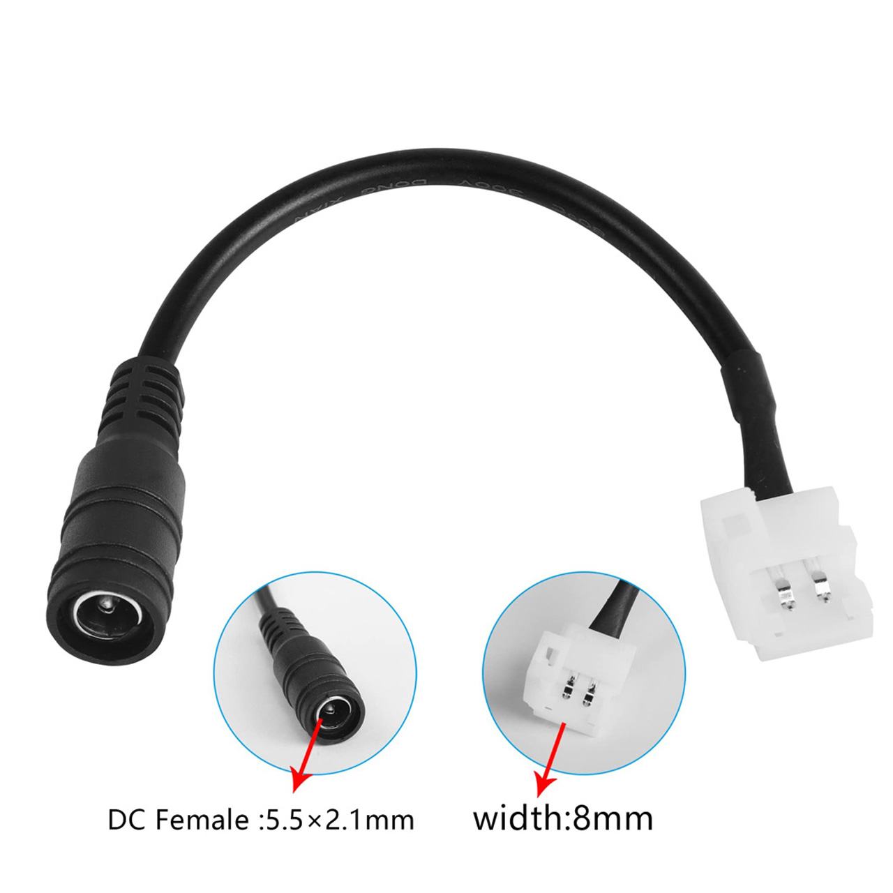 Accesorii Benzi LED LBZ-00548 01 Conector alimentare DC pentru bandă LED 8 mm, mufă mamă 2.1x5.5 mm