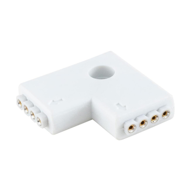 Conector cot 90° pentru bandă LED RGB 10 mm, 4 pini